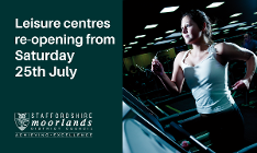 Leisure centres re-opening 25 July